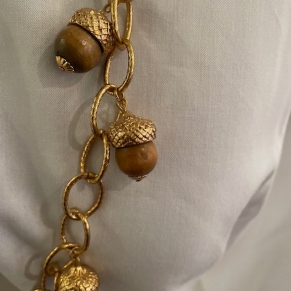 J Crew Vintage Acorn Necklace - Picture 2 of 9